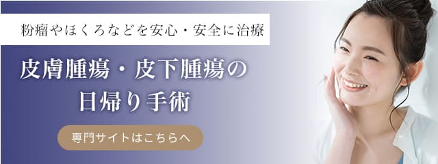 皮膚腫瘍・皮下腫瘍の日帰り手術専門サイトはこちらへ